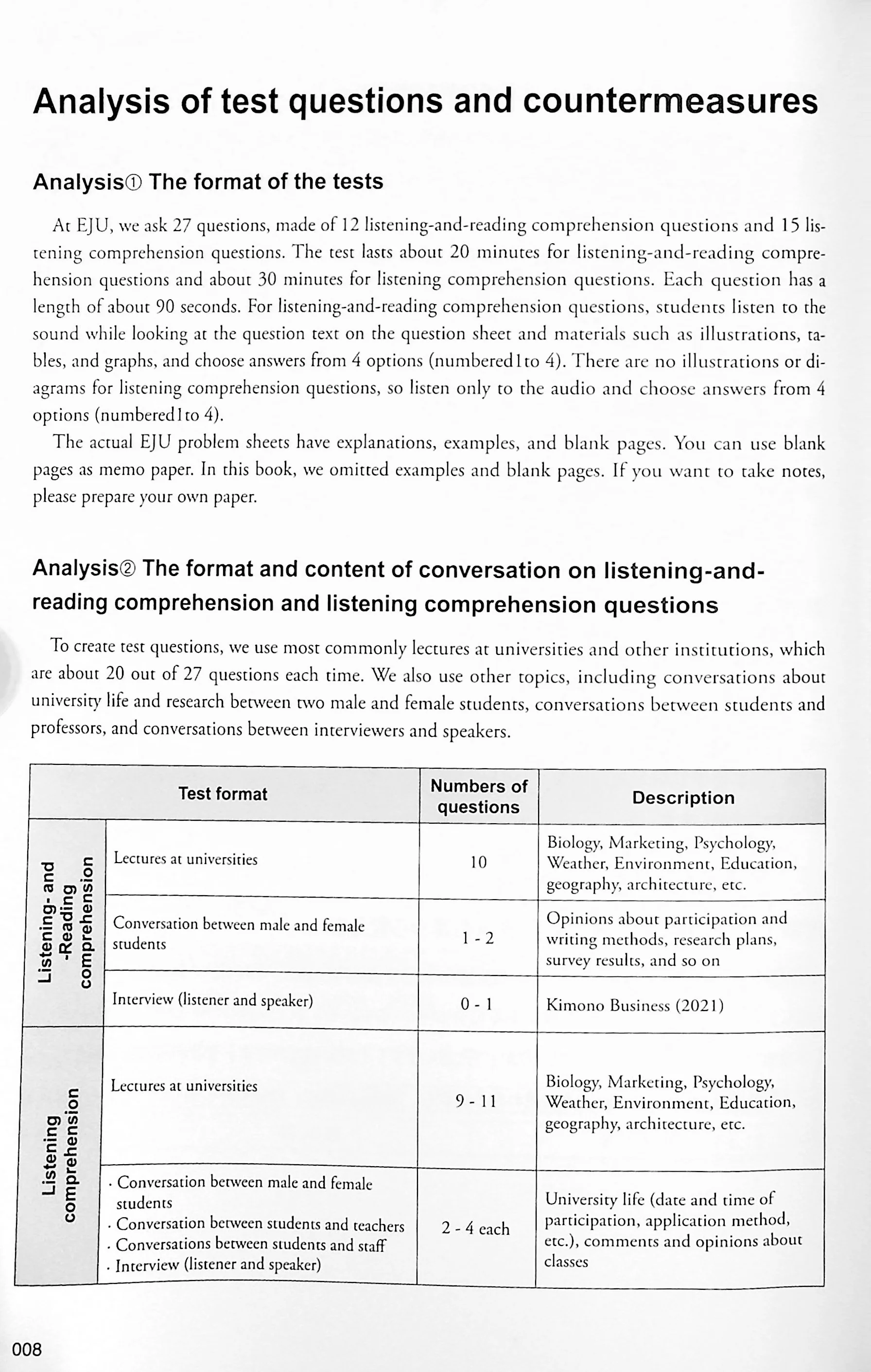 Mock tests for EJU exam - listening and reading - Image 5