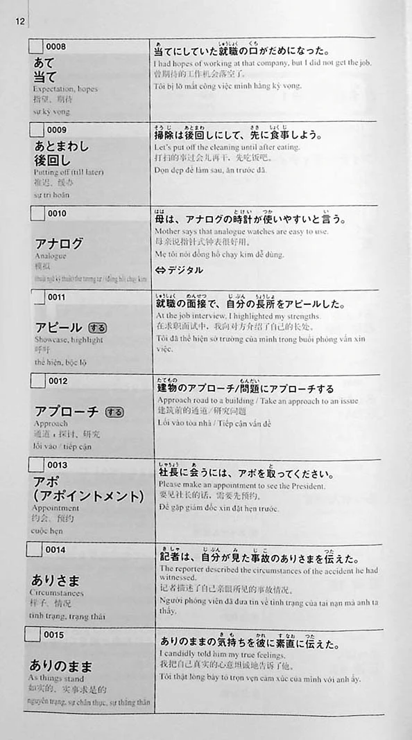 New Kanzen Master Vocabulary JLPT N1 2200 Words - Image 2
