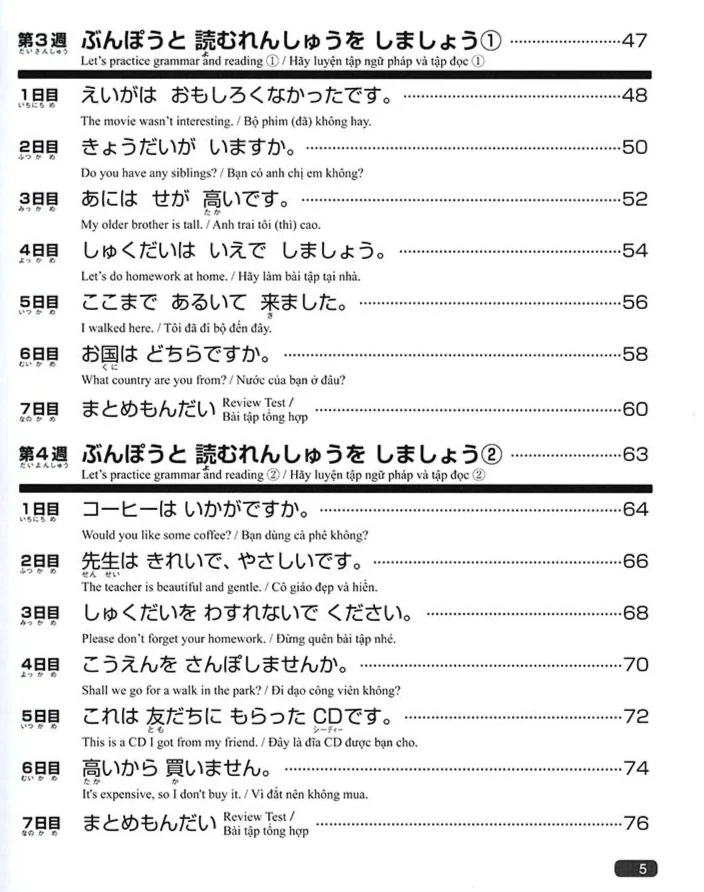 Nihongo So-matome JLPT N5: Kanji, Vocabulary, Grammar, Reading, Listening - Image 3
