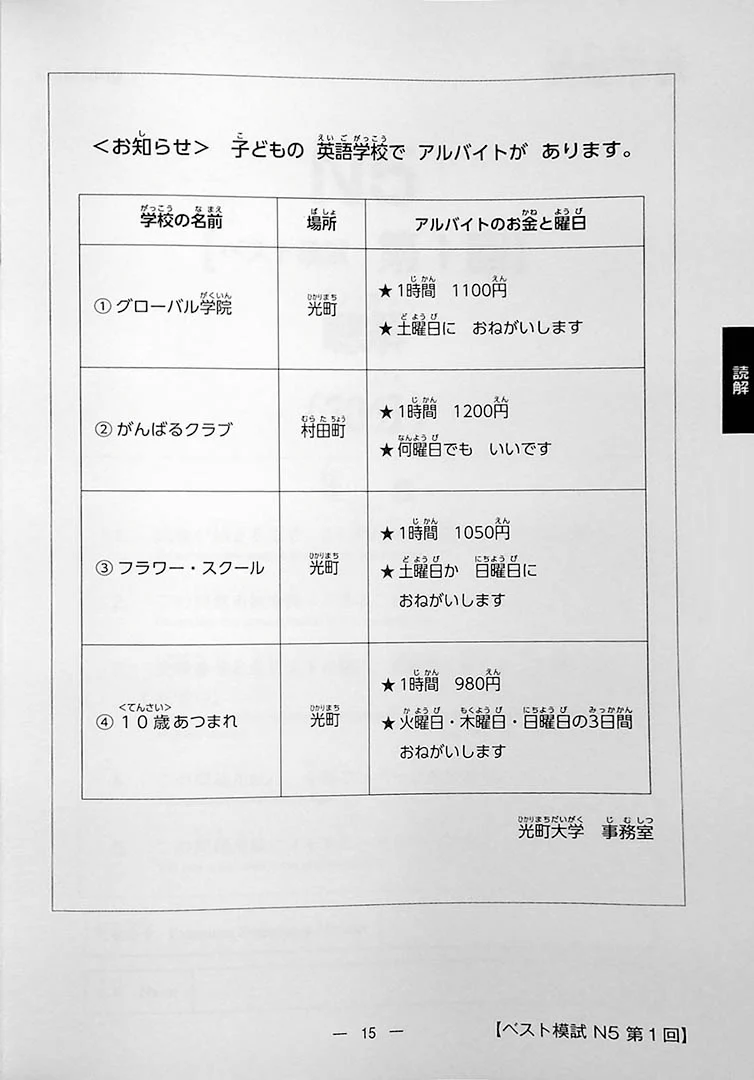 The Best Practice Tests for the Japanese Language Proficiency Test N5 - Image 17
